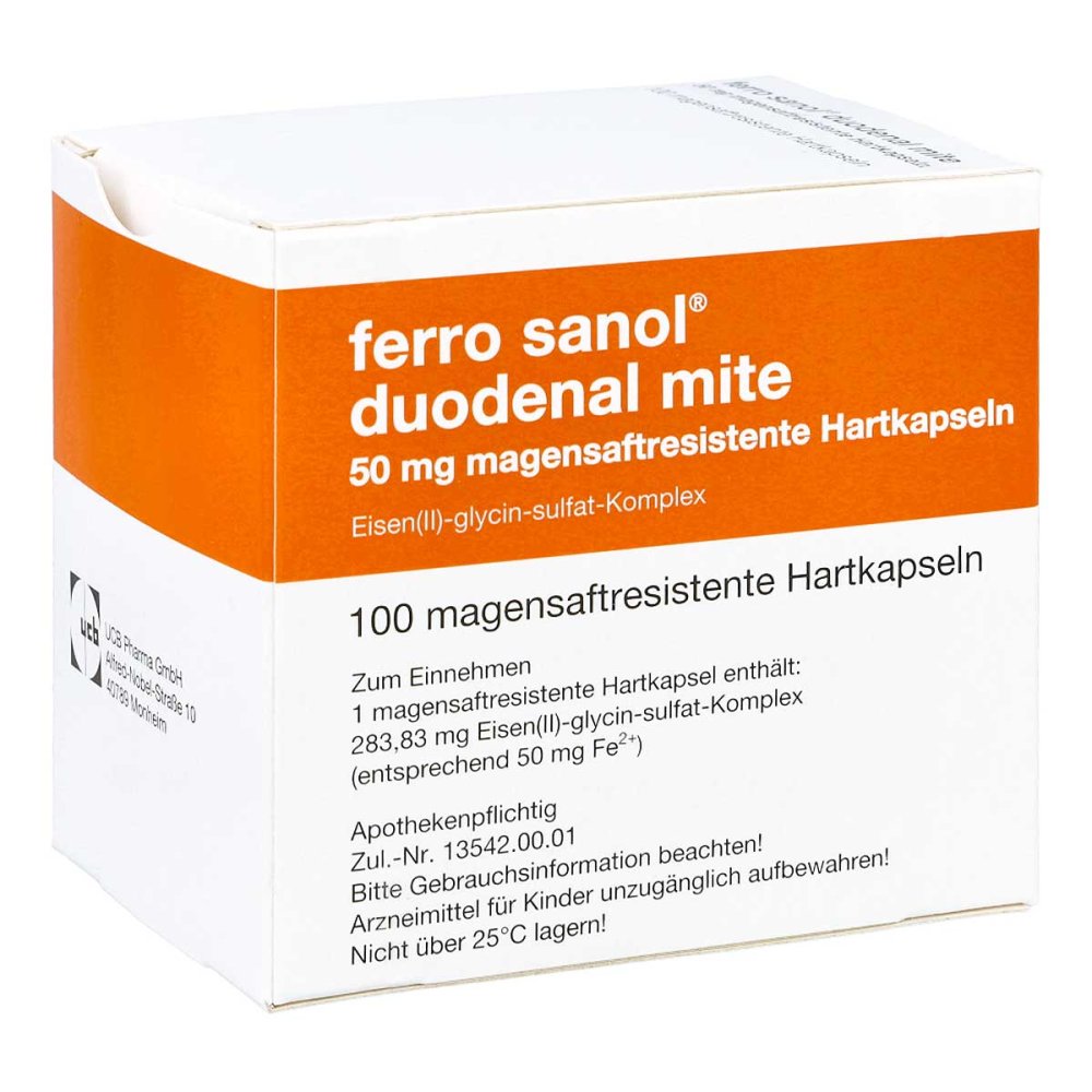 Ferro Sanol Duodenal Mite 50 Mg Magensaftr.Hartk. (100 stk)