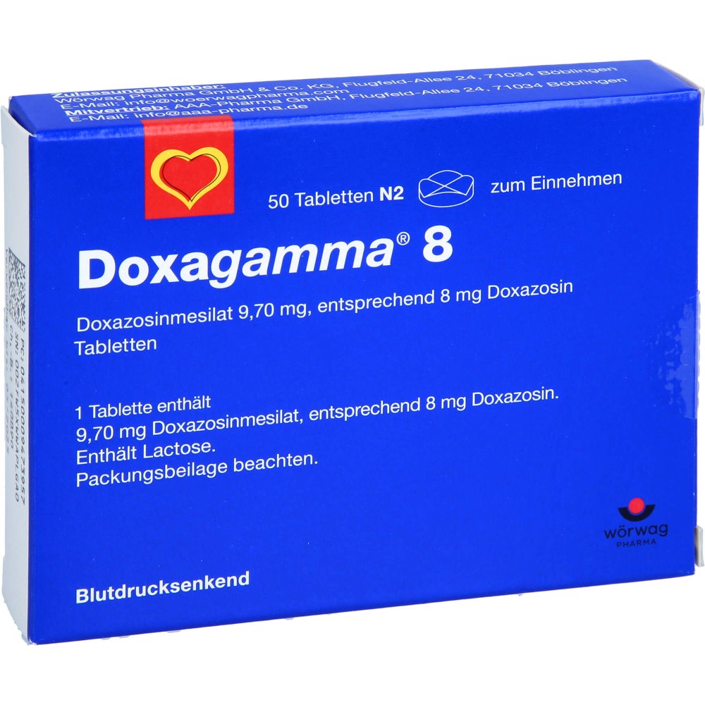 Das Produktfoto zeigt Doxagamma 8 Mg Tabletten (50 stk) PZN 00947395