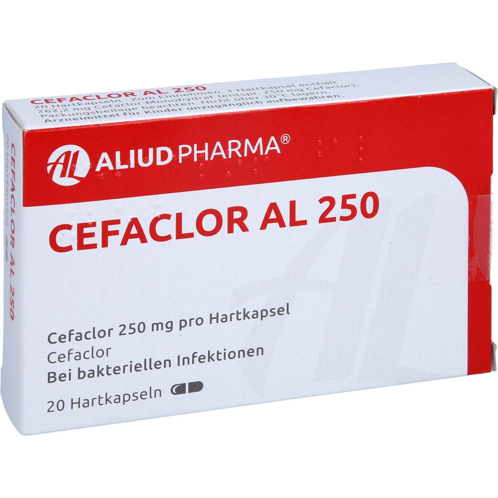 Das Produktfoto zeigt Cefaclor Al 250 Hartkapseln (20 stk) PZN 00955319