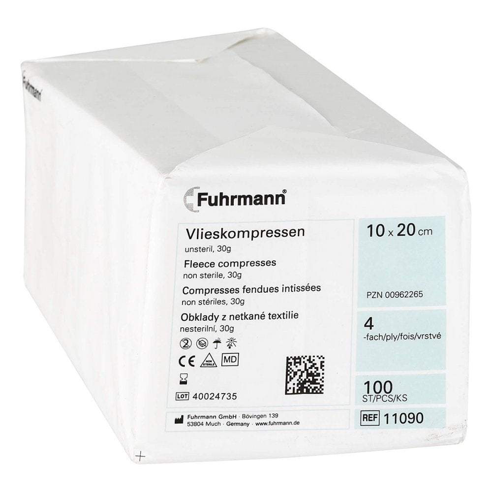 Vlieskompressen Unsteril 10x20 Cm 4lagig (100 stk)