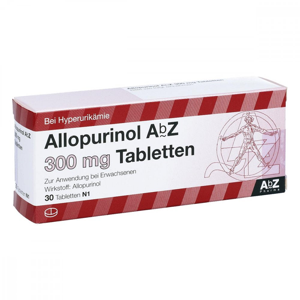 Das Produktfoto zeigt Allopurinol Abz 300 Mg Tabletten (30 stk) PZN 01014636