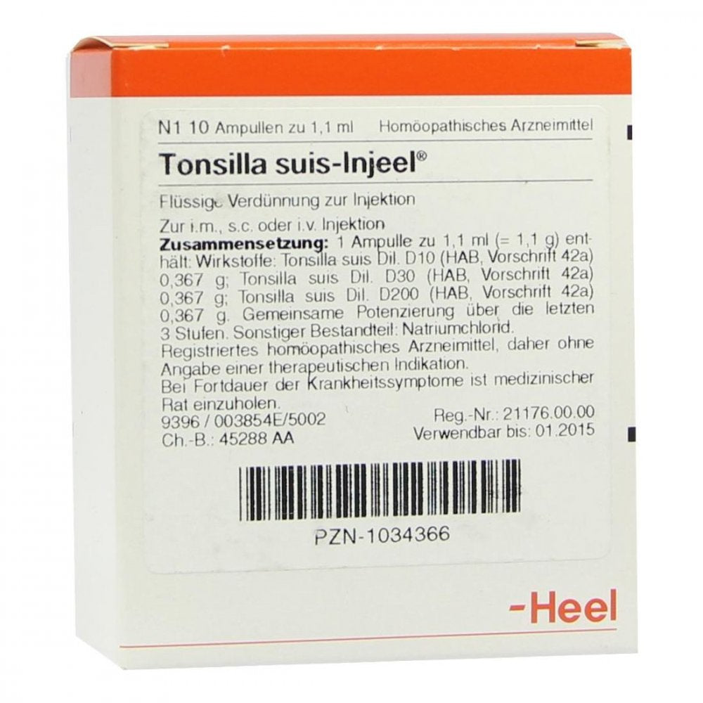 Das Produktfoto zeigt Tonsilla Suis Injeel Ampullen (10 stk) PZN 01034366
