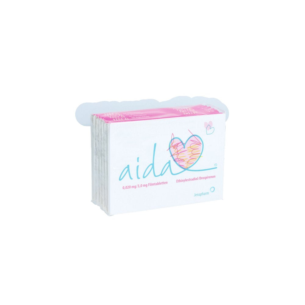 Das Produktfoto zeigt Aida 0,02 Mg/3 Mg Filmtabletten (6X21 stk) PZN 01036804