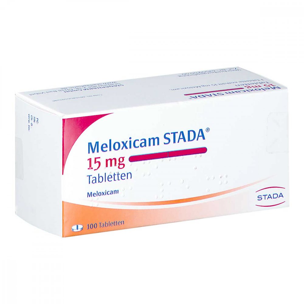 Das Produktfoto zeigt Meloxicam Stada 15 Mg Tabletten (100 stk) PZN 01079251