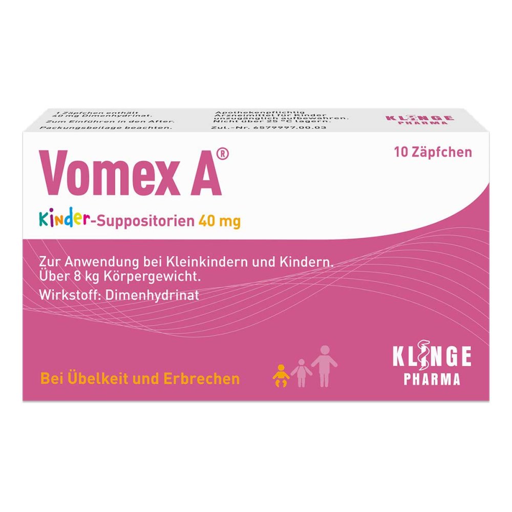Vomex A Kinder-Suppositorien 40 Mg (10 stk)