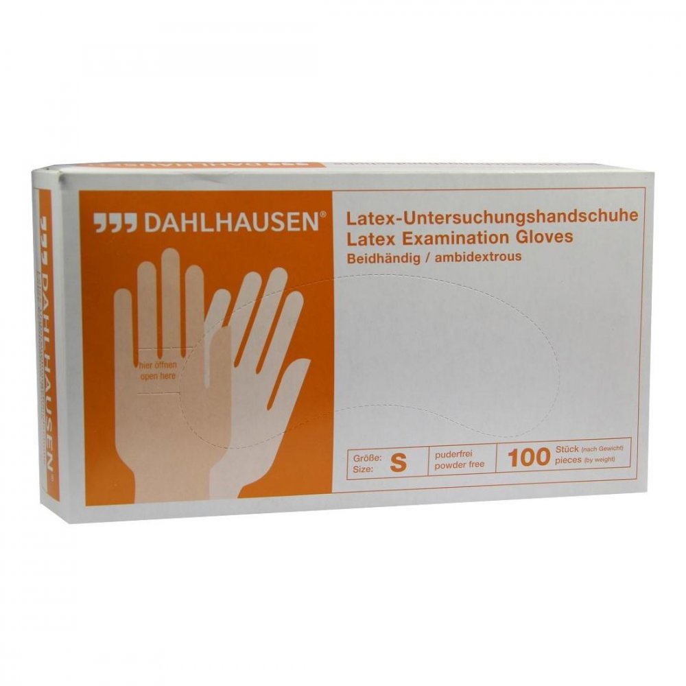 Das Produktfoto zeigt Handschuhe Latex Ungepudert Gr.S (100 stk) PZN 01116897