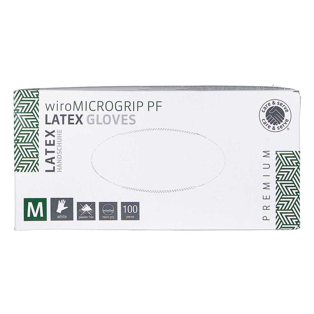 Das Produktfoto zeigt Handschuhe Latex Unsteril Puderfrei Gr.M (100 stk) PZN 01162443