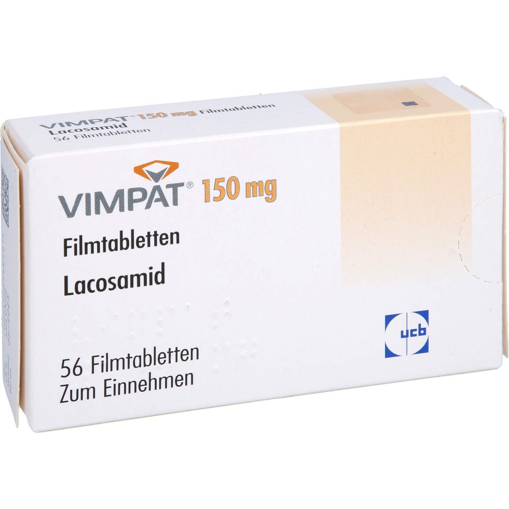 Das Produktfoto zeigt Vimpat 150 Mg Filmtabletten (56 stk) PZN 01174133