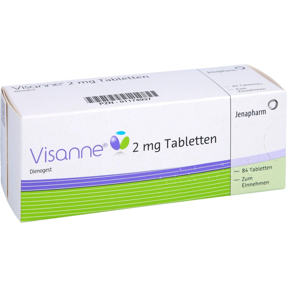 Das Produktfoto zeigt Visanne 2 Mg Tabletten (3X28 stk) PZN 01174937
