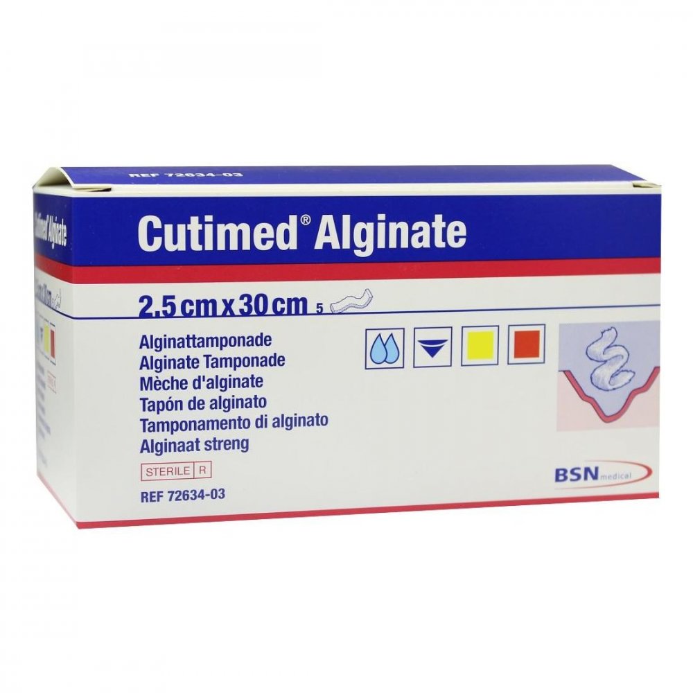 Cutimed Alginate Alginattamponade 2,5x30 Cm (5 stk)