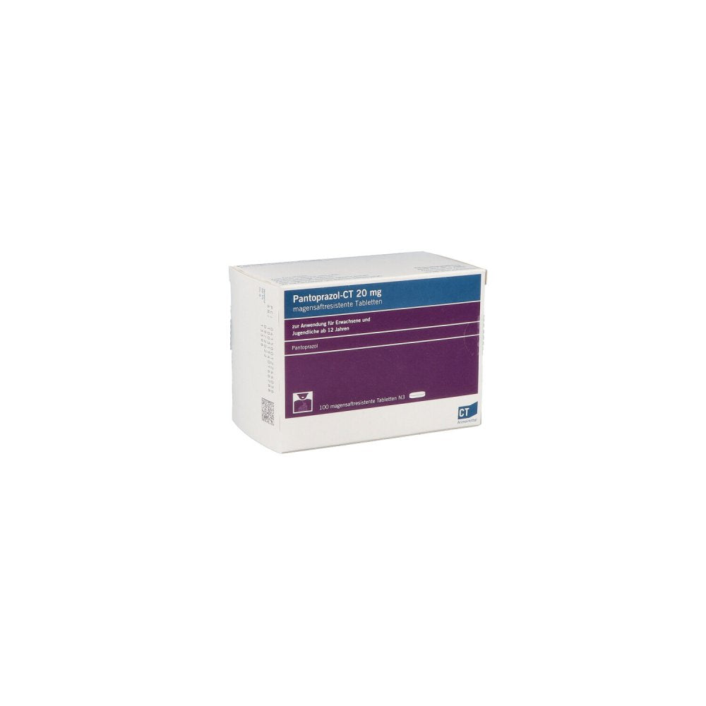Das Produktfoto zeigt Pantoprazol-Ct 20 Mg Magensaftresistente Tabletten (100 stk) PZN 01224405