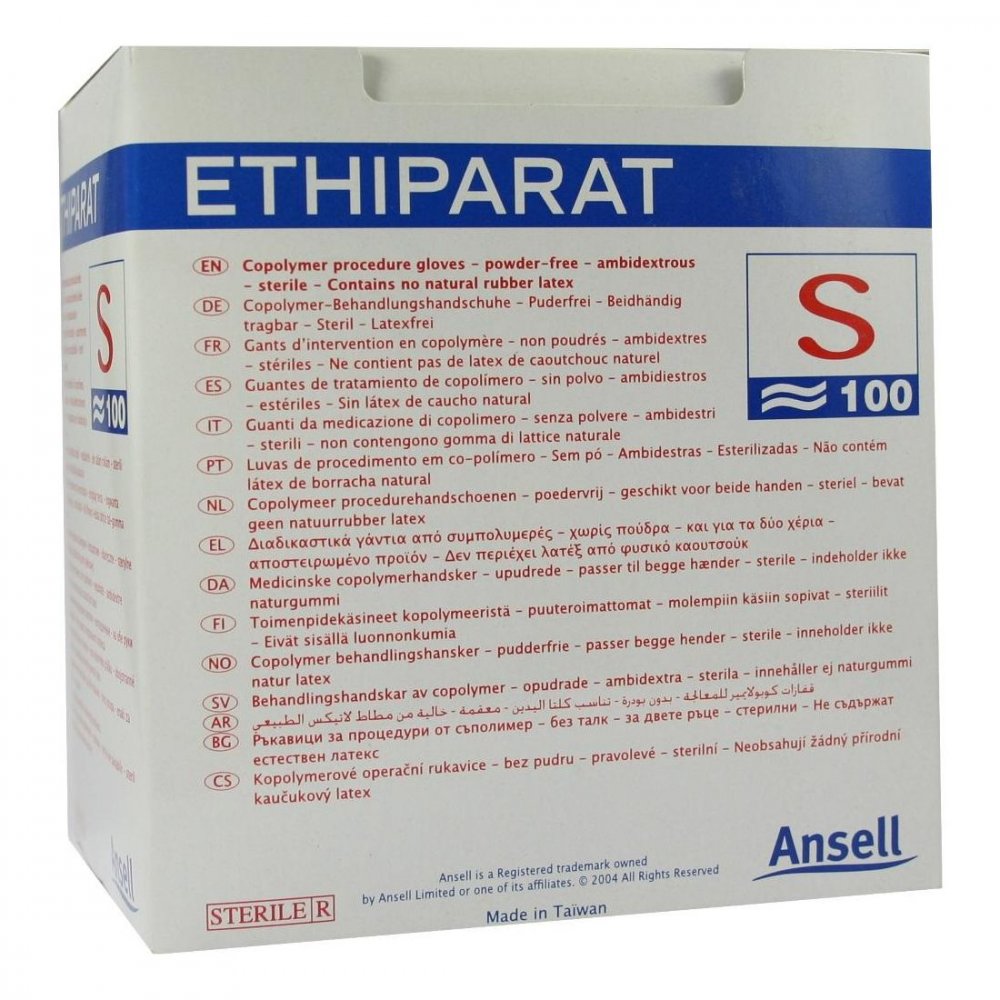 Das Produktfoto zeigt Ethiparat Untersuch.Handsch.Ster.Klein M3325 (100 stk) PZN 01230966