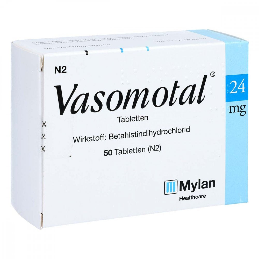 Das Produktfoto zeigt Vasomotal 24 Mg Tabletten (50 stk) PZN 01289037