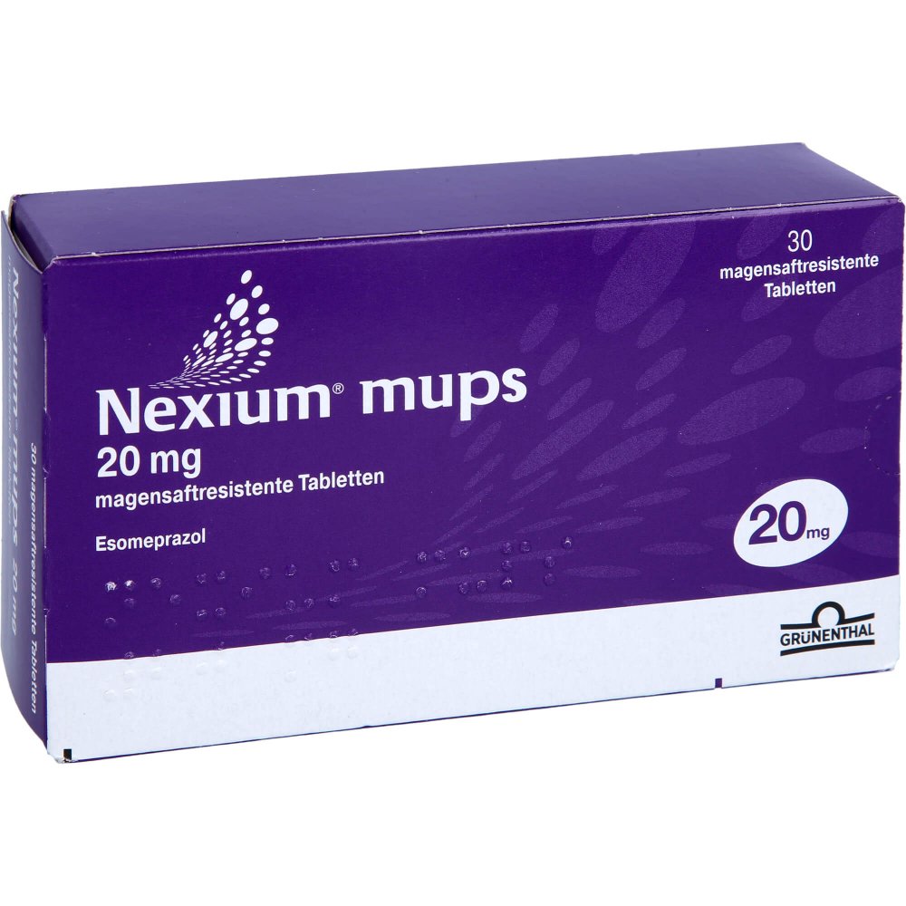 Das Produktfoto zeigt Nexium Mups 20 Mg Magensaftresistente Tabletten (30 stk) PZN 01340086