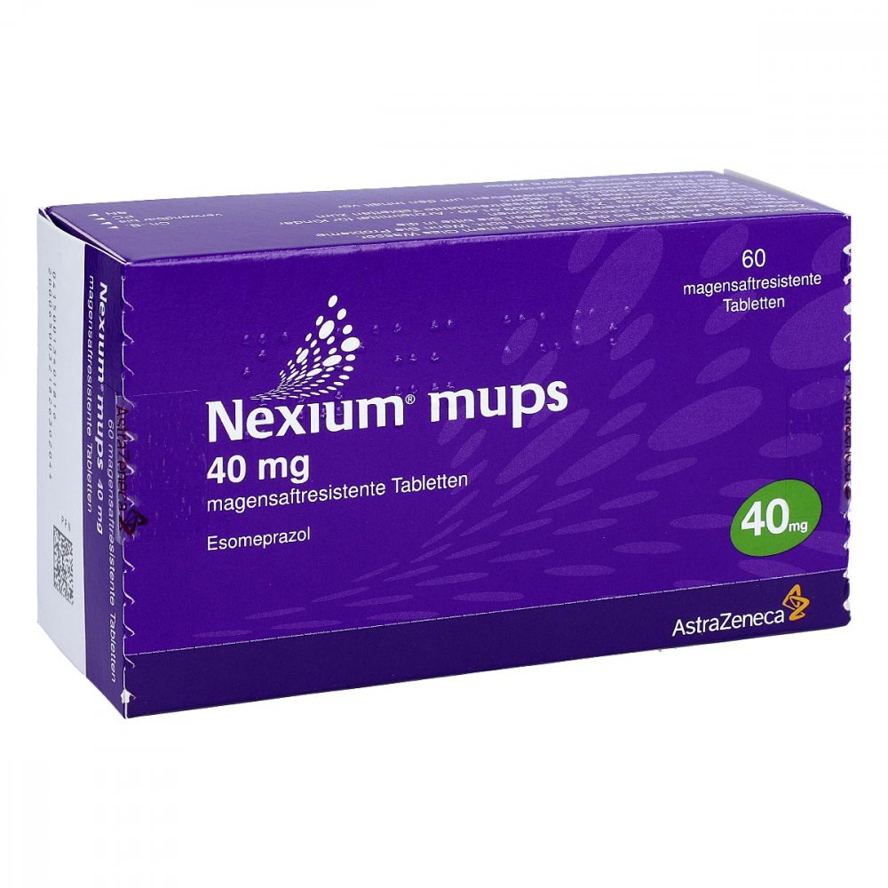 Das Produktfoto zeigt Nexium Mups 40 Mg Magensaftresistente Tabletten (60 stk) PZN 01340181
