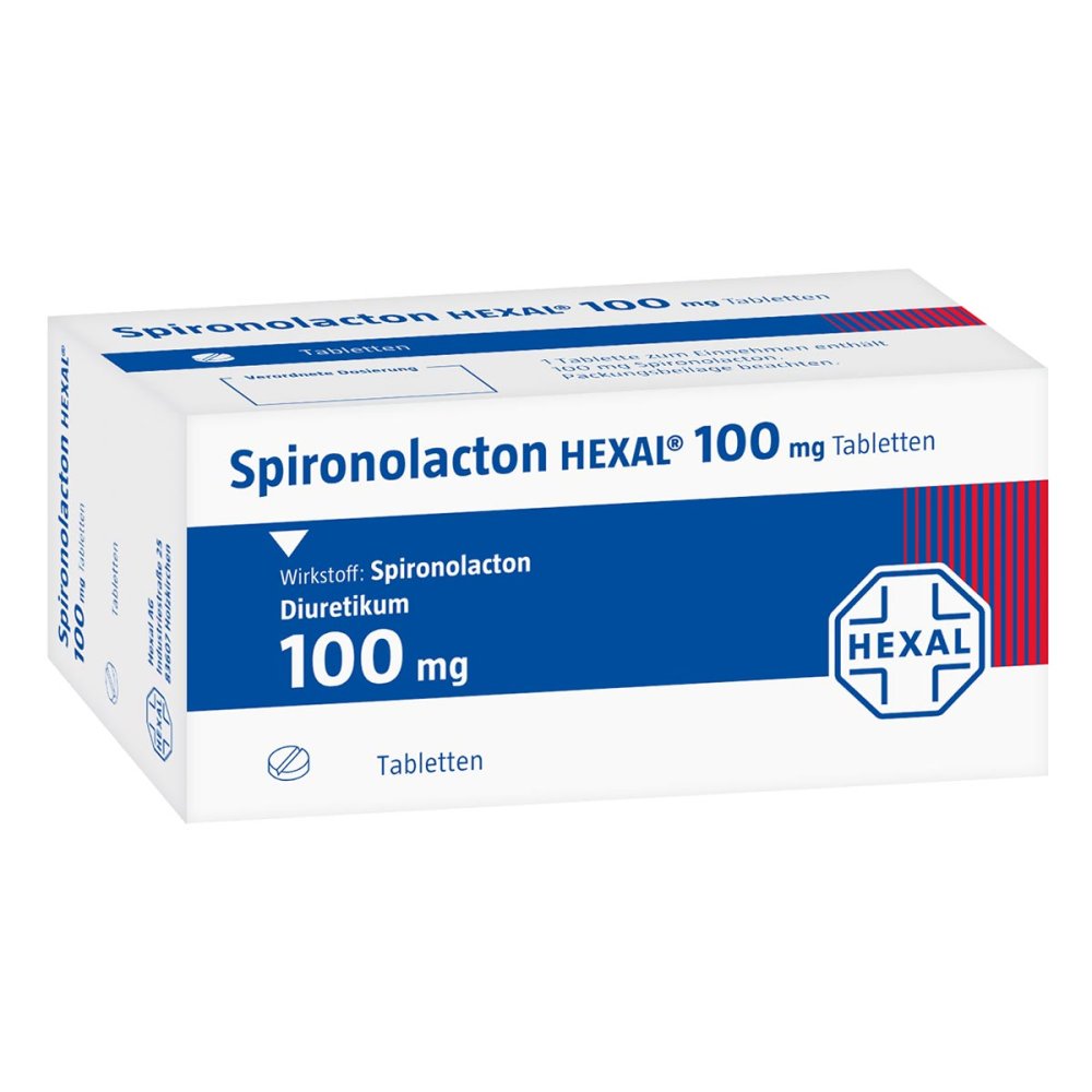 Das Produktfoto zeigt Spironolacton Hexal 100 Mg Tabletten (100 stk) PZN 01363070
