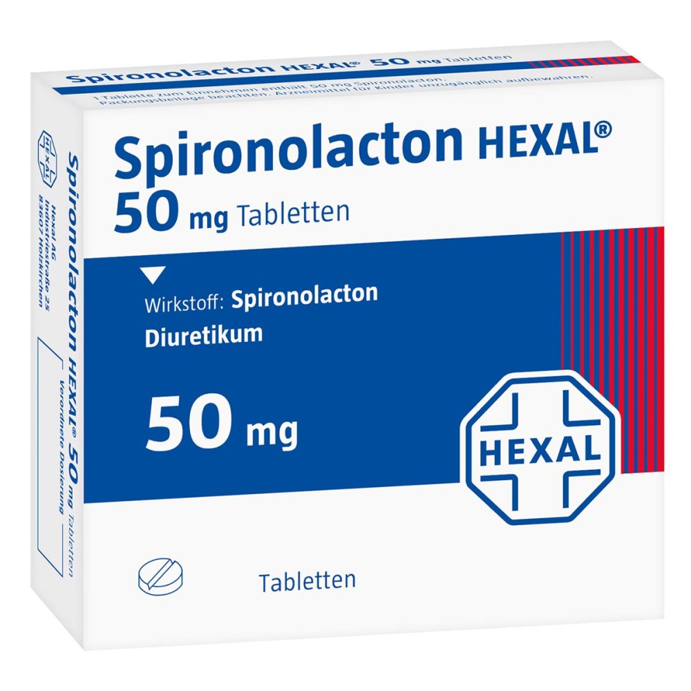 Das Produktfoto zeigt Spironolacton Hexal 50 Mg Tabletten (50 stk) PZN 01363147