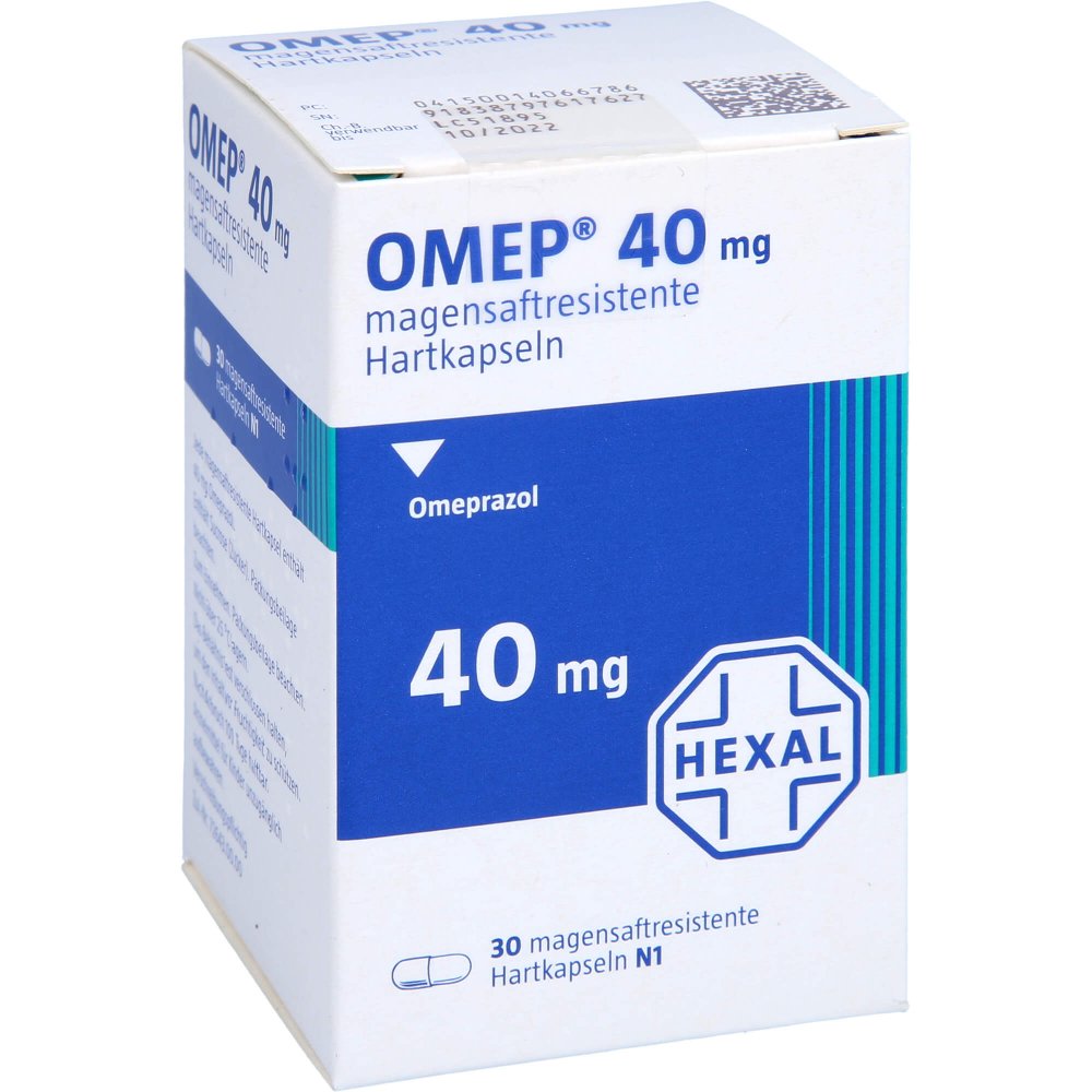 Das Produktfoto zeigt Omep 40 Mg Magensaftresistente Hartkapseln (30 stk) PZN 01406678