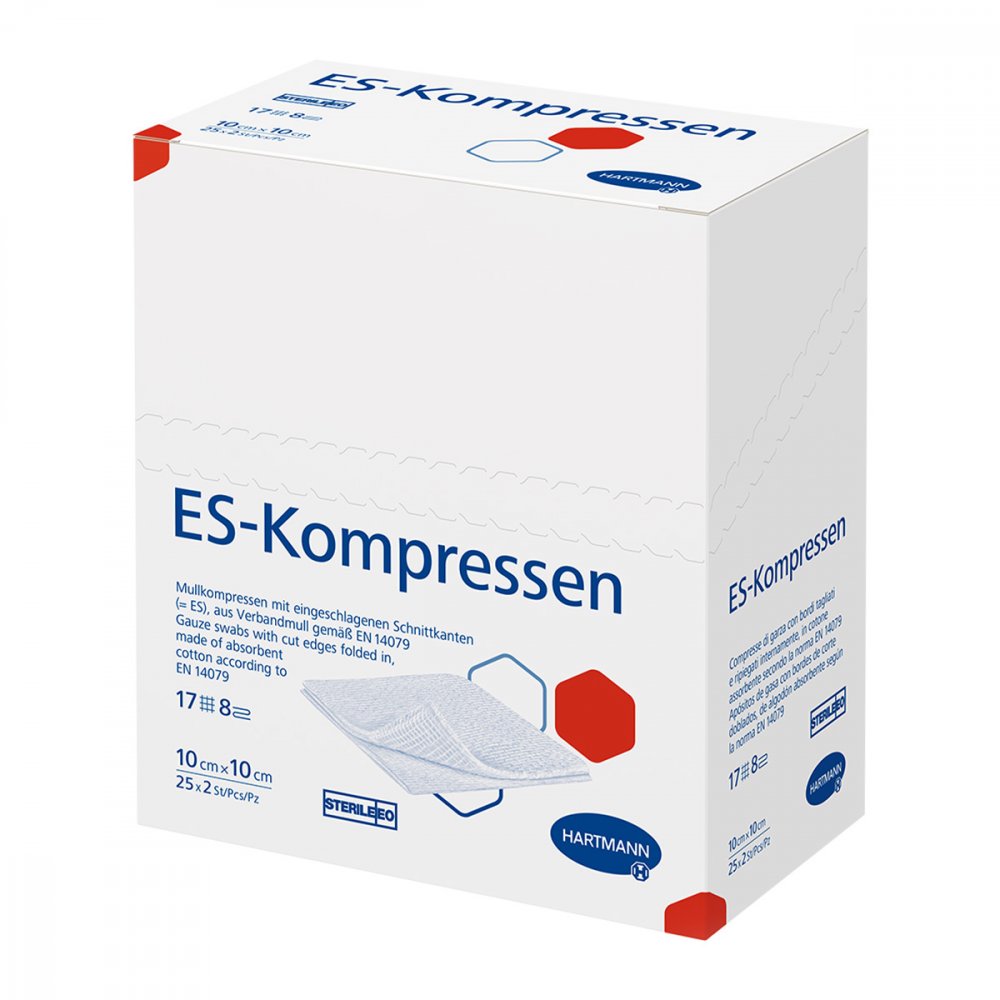 Es-Kompressen Steril 10x10 Cm 8fach (25X2 stk)