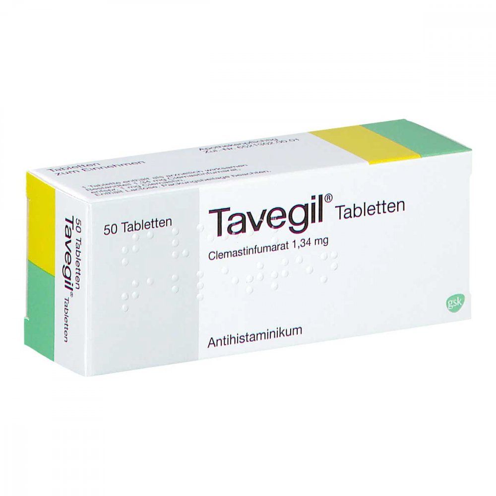 Das Produktfoto zeigt Tavegil Tabletten (50 stk) PZN 01407666