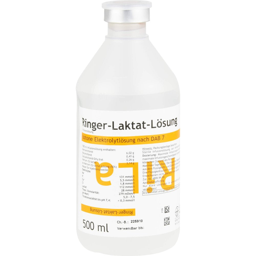 Das Produktfoto zeigt Ringer Laktat Lösung Plastik (10X500 ml) PZN 01434640