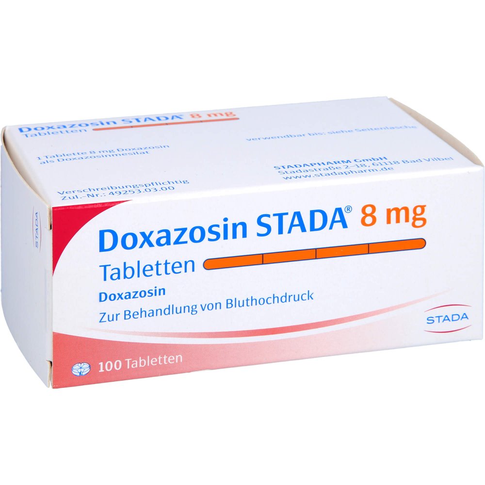 Das Produktfoto zeigt Doxazosin Stada 8 Mg Tabletten (100 stk) PZN 01460488