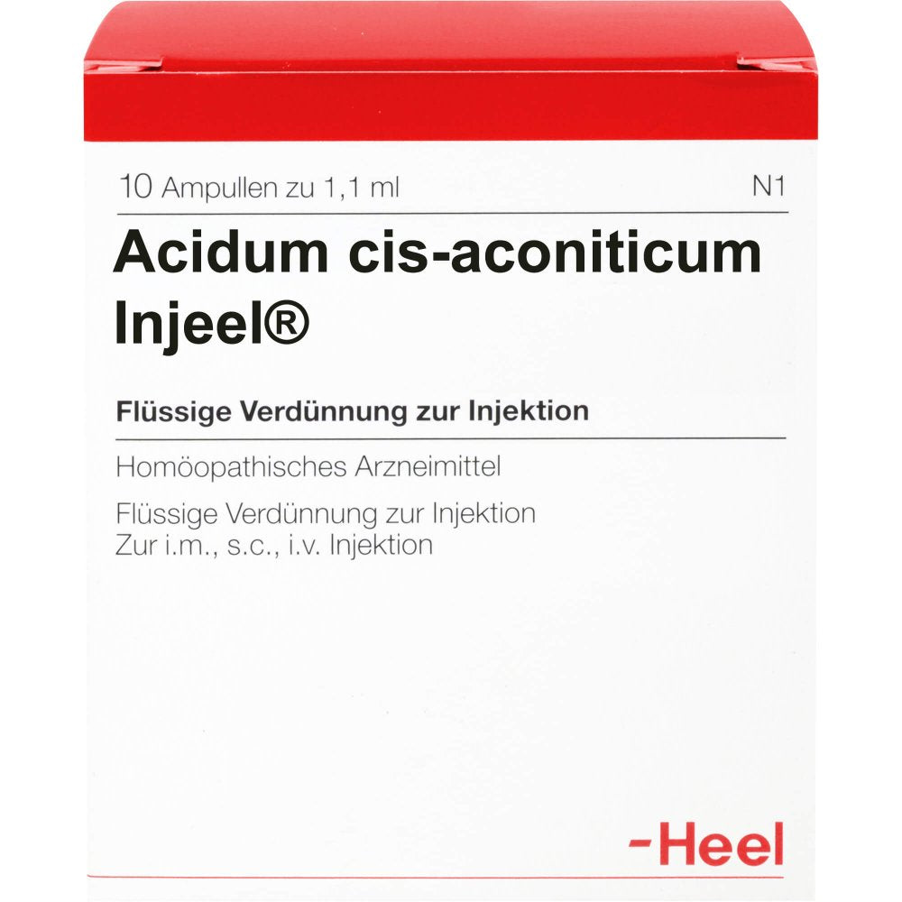 Das Produktfoto zeigt Acidum Cis-Aconiticum Injeel Ampullen (10 stk) PZN 01474303
