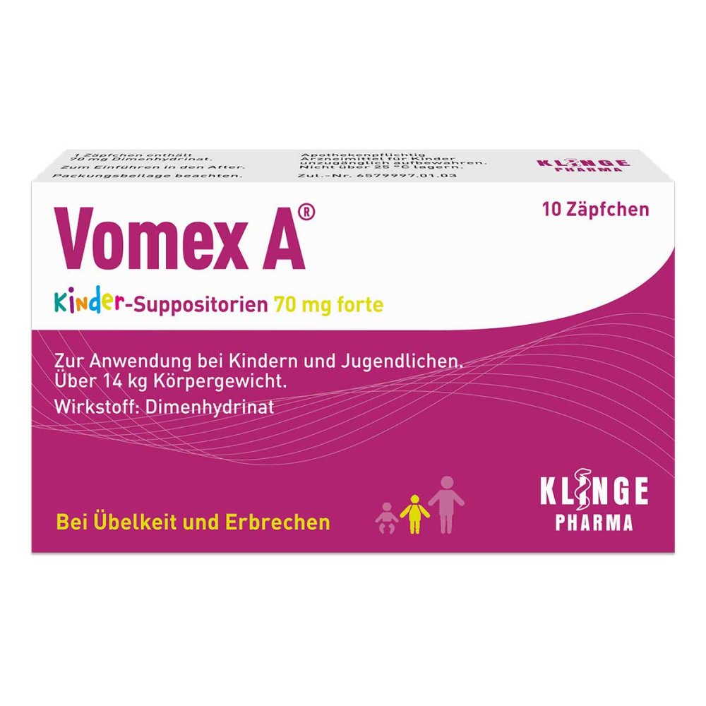 Vomex A Kinder-Suppositorien 70 Mg Forte (10 stk)