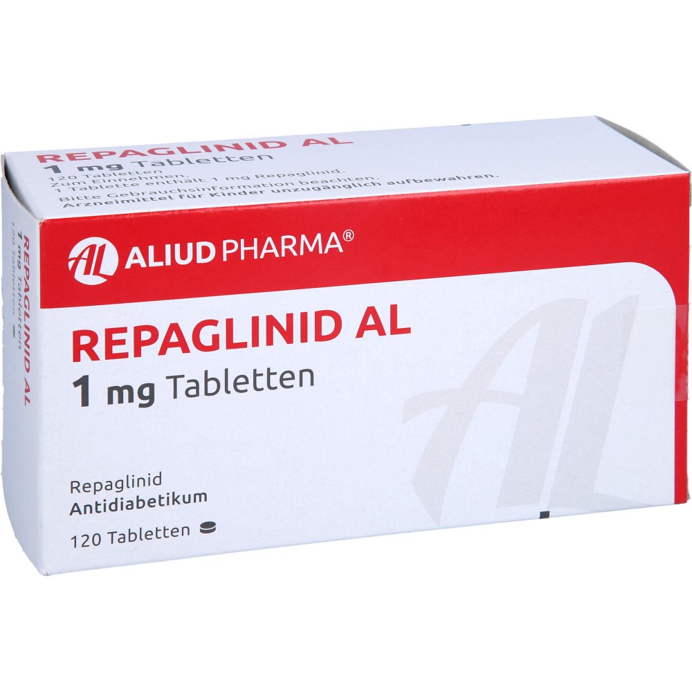 Das Produktfoto zeigt Repaglinid Al 1 Mg Tabletten (120 stk) PZN 01510476