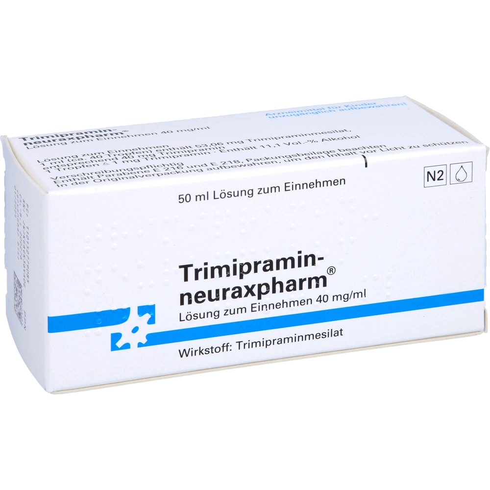 Das Produktfoto zeigt Trimipramin-Neuraxpharm Lösung Zum Einnehmen (50 ml) PZN 01527790