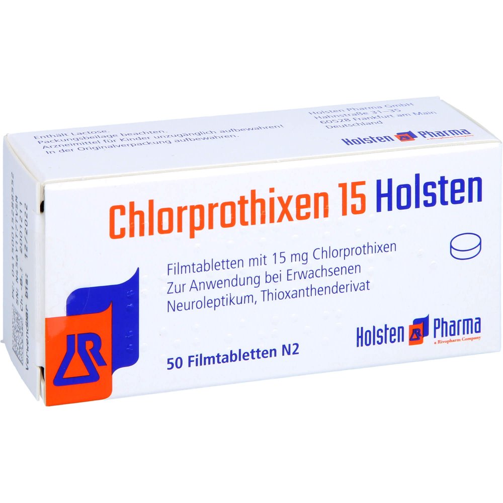 Das Produktfoto zeigt Chlorprothixen 15 Holsten Filmtabletten (50 stk) PZN 01528855