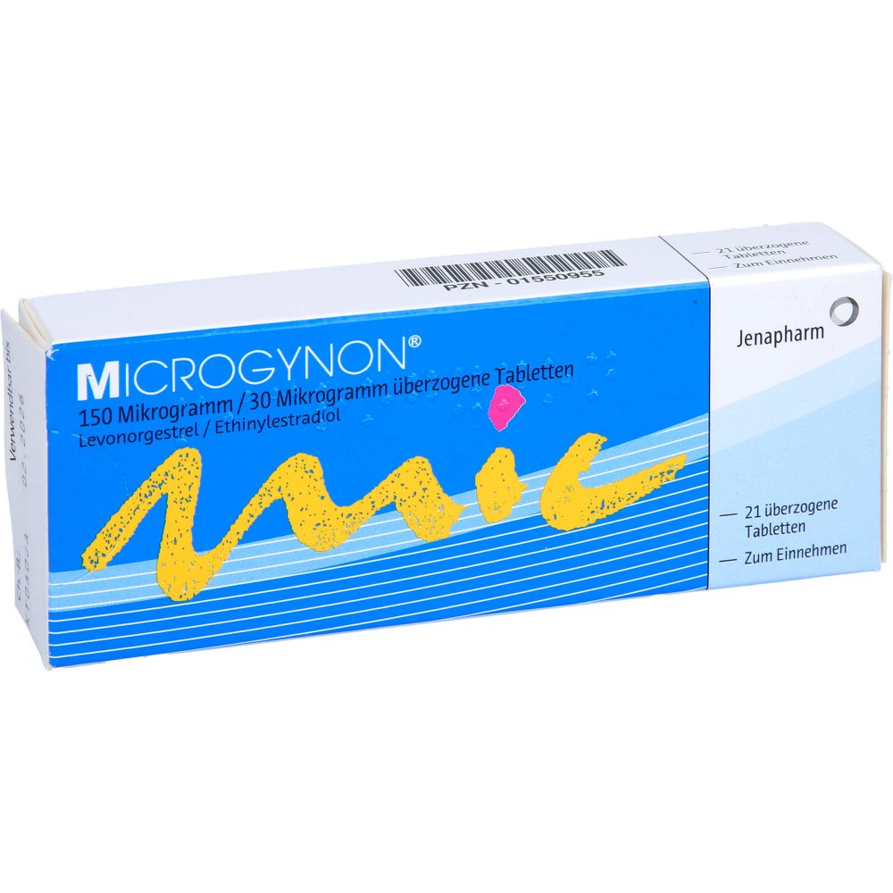 Das Produktfoto zeigt Microgynon 21 Überzogene Tabletten (21 stk) PZN 01550955