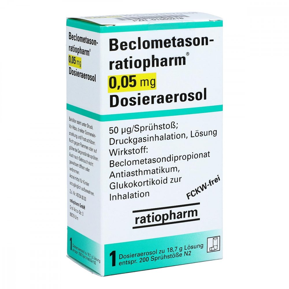 Beclometason-Ratiopharm 0,05mg Dosieraer.200 Hub (1 stk)