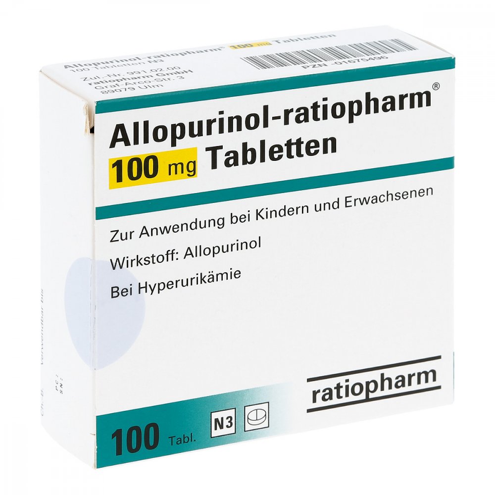 Allopurinol-Ratiopharm 100 Mg Tabletten (100 stk)