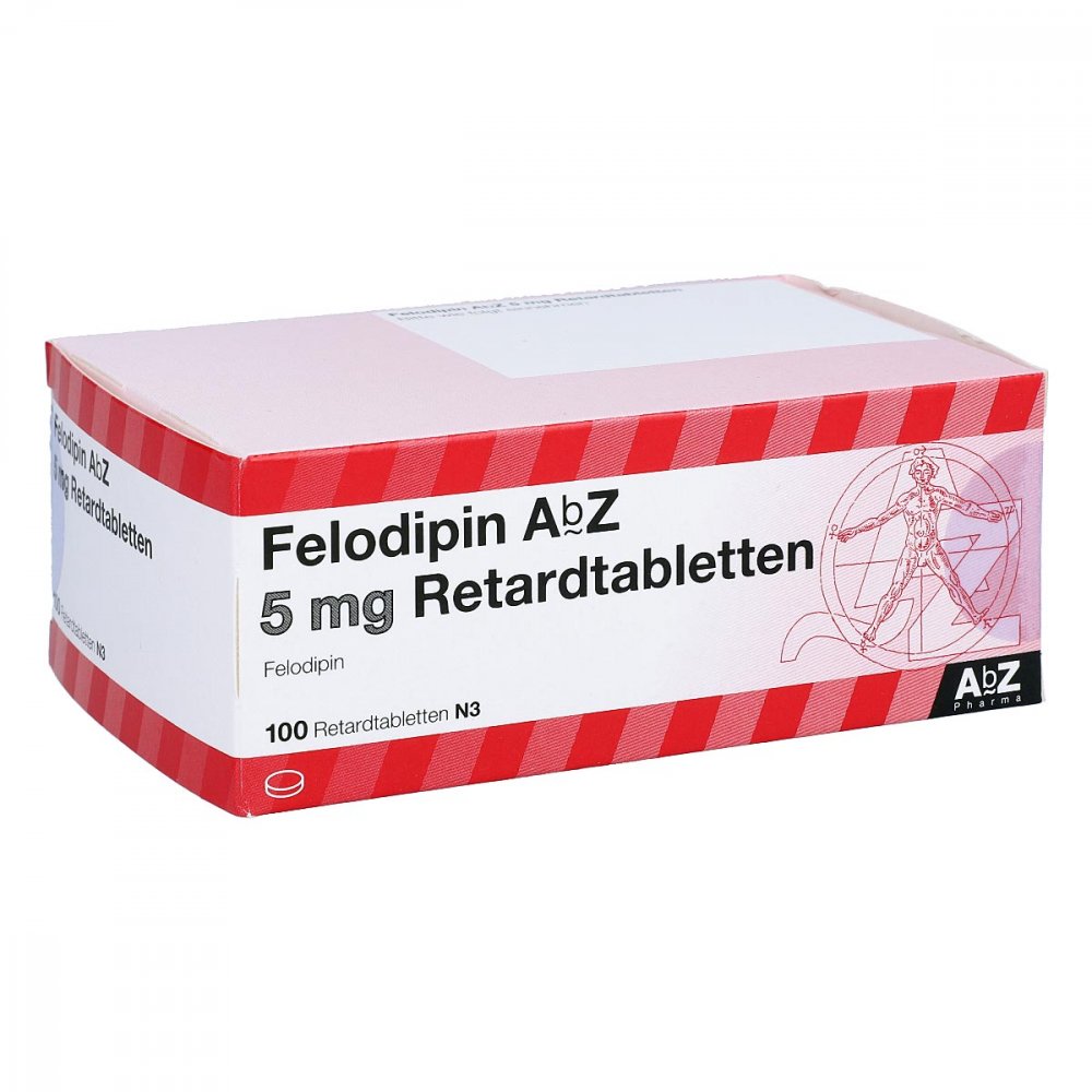 Das Produktfoto zeigt Felodipin Abz 5 Mg Retard Tabl. (100 stk) PZN 01680221
