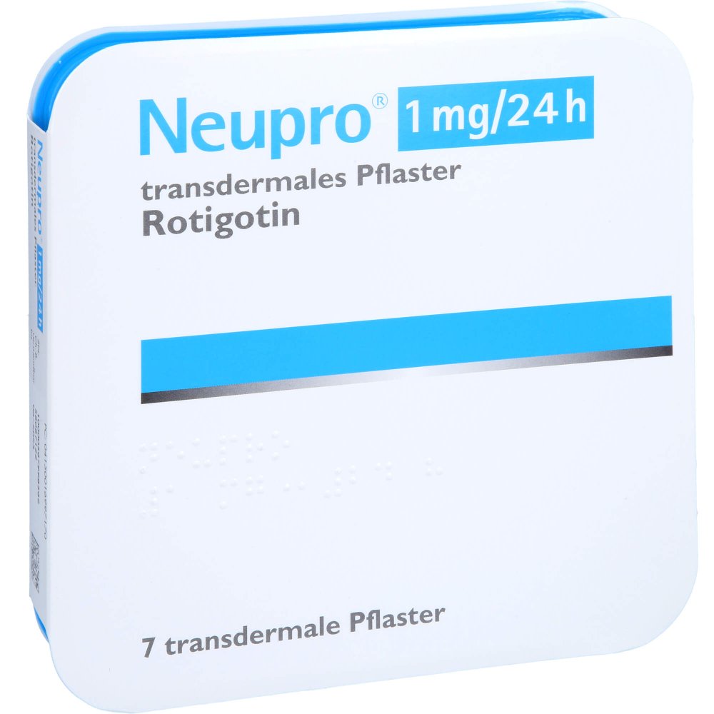 Das Produktfoto zeigt Neupro 1 Mg/24 H Transdermale Pflaster (7 stk) PZN 01699717