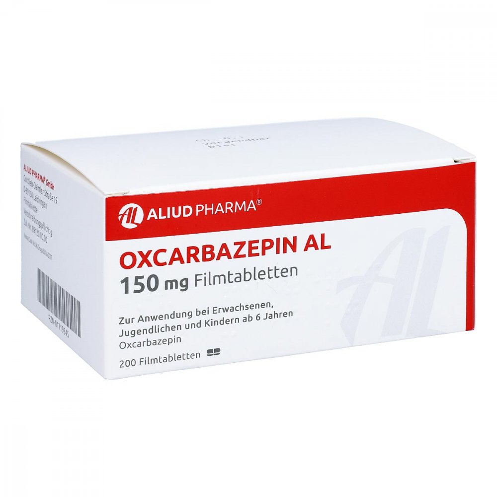 Das Produktfoto zeigt Oxcarbazepin Al 150 Mg Filmtabletten (200 stk) PZN 01719845