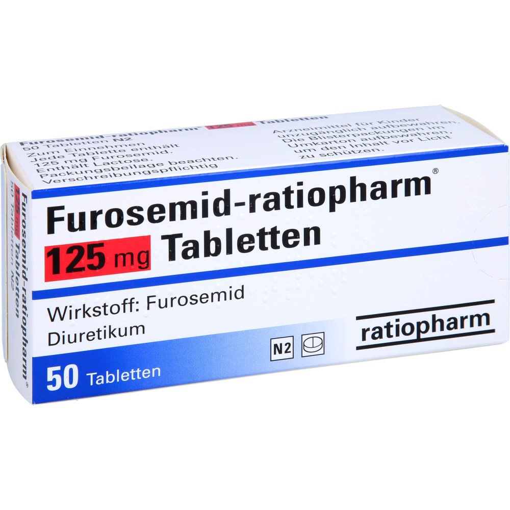 Das Produktfoto zeigt Furosemid-Ratiopharm 125 Mg Tabletten (50 stk) PZN 01797420