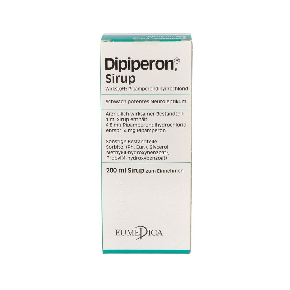 Das Produktfoto zeigt Dipiperon Sirup (200 ml) PZN 01808804