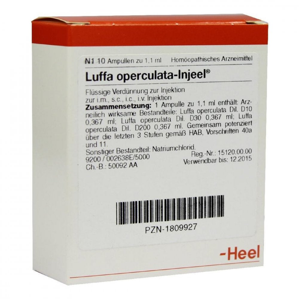 Das Produktfoto zeigt Luffa Operculata Injeel Ampullen (10 stk) PZN 01809927