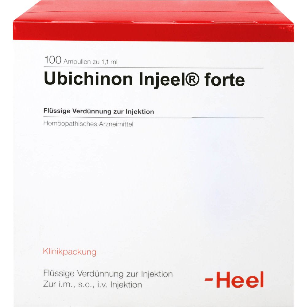 Das Produktfoto zeigt Ubichinon Injeel Forte Ampullen (100 stk) PZN 01812881