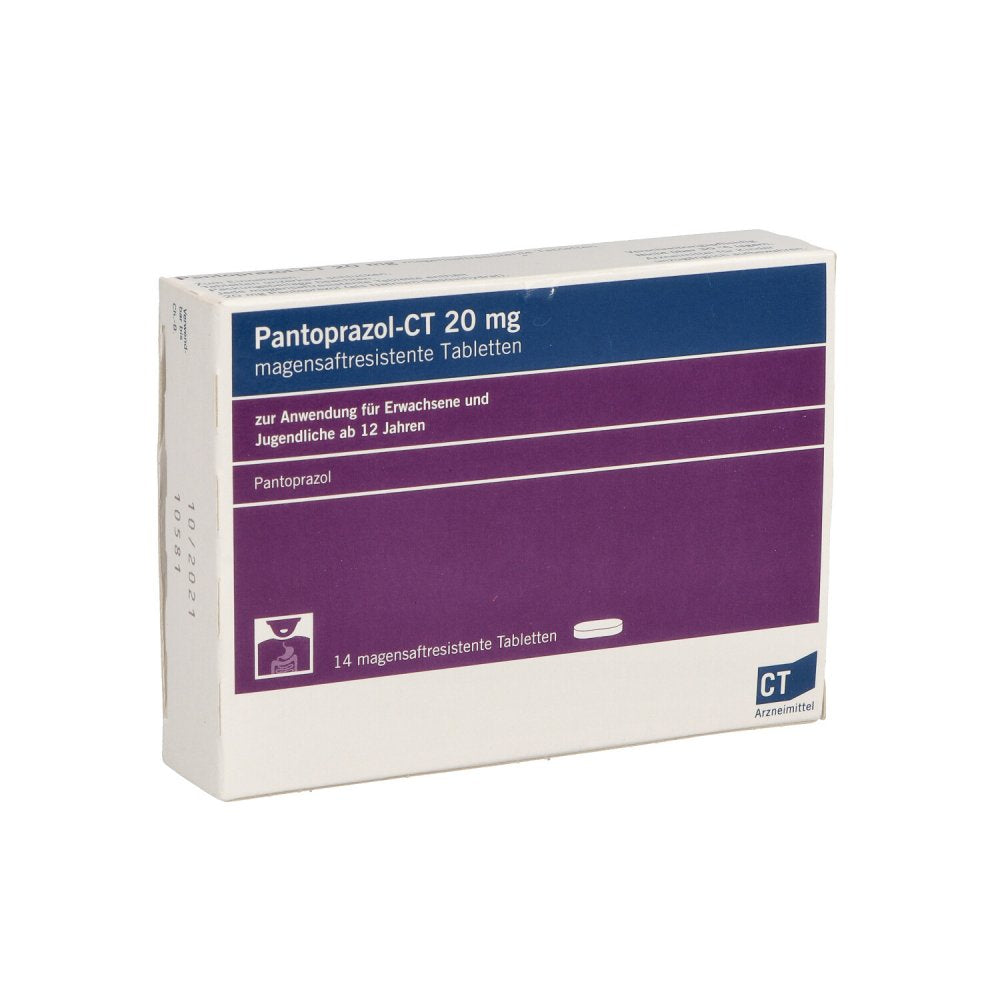 Das Produktfoto zeigt Pantoprazol-Ct 20 Mg Magensaftresistente Tabletten (14 stk) PZN 01836108