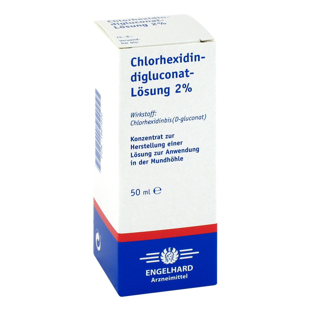 Das Produktfoto zeigt Chlorhexidindigluconat Lösung 2% Konzentrat (50 ml) PZN 01867020