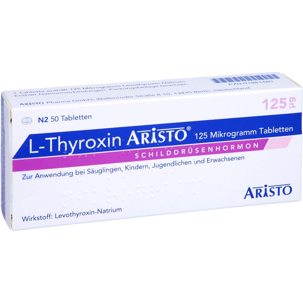 L-Thyroxin Aristo 125 Mikrogramm Tabletten (50 stk)