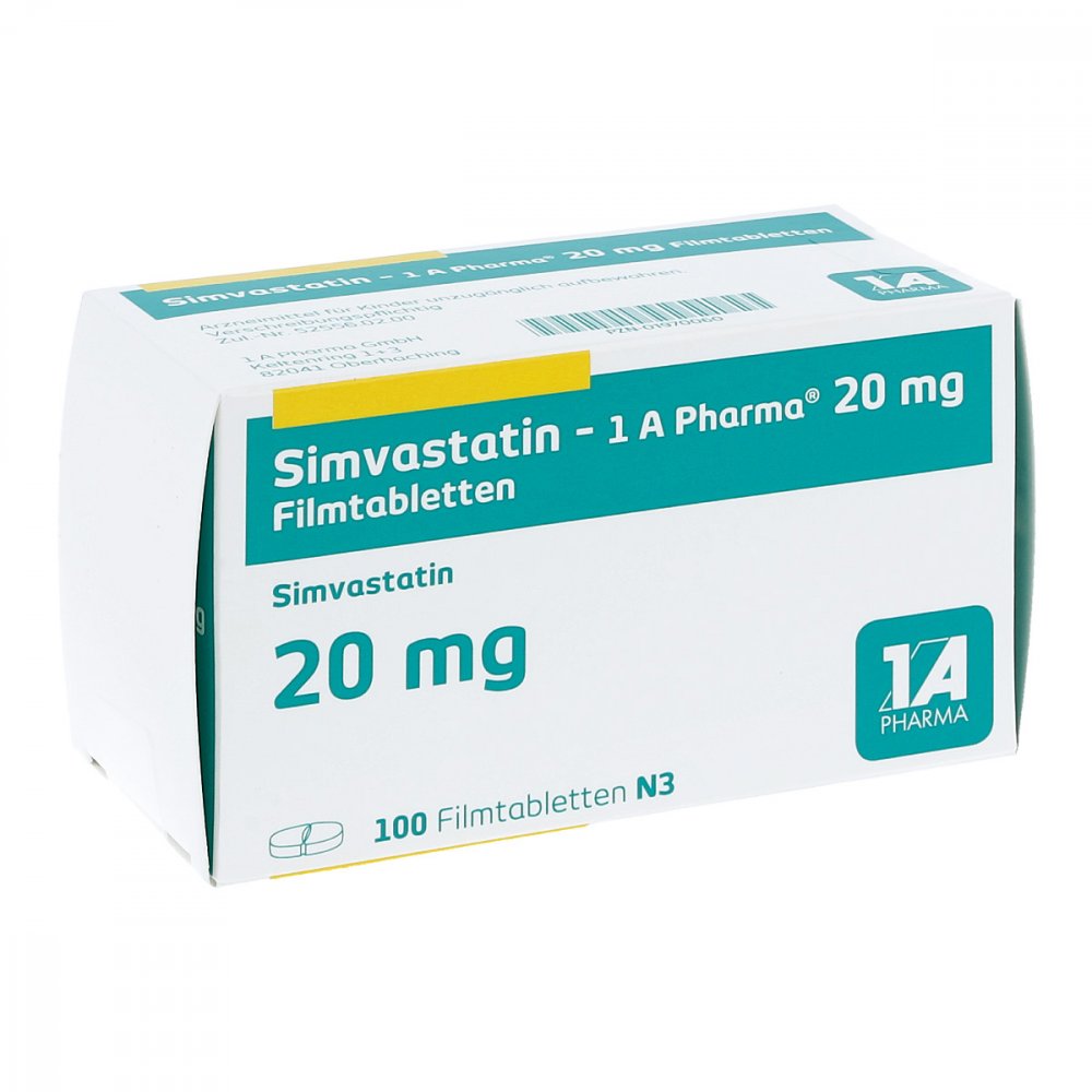 Simvastatin-1a Pharma 20 Mg Filmtabletten (100 stk)