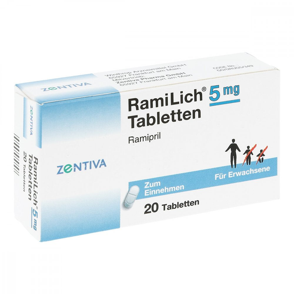 Das Produktfoto zeigt Ramilich 5 Mg Tabletten (20 stk) PZN 01983625