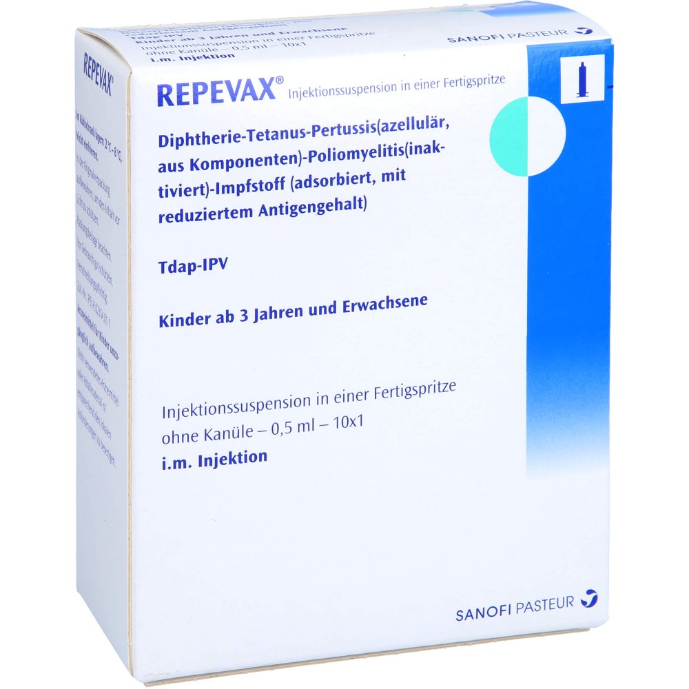 Repevax Injekt.-Susp.I.E.Fertigspritze Ohne Kanüle (10X1 stk)