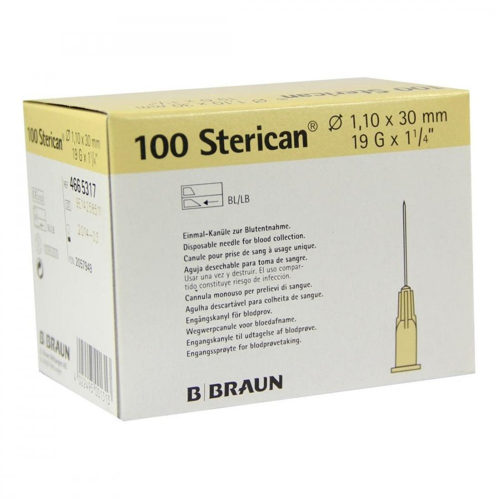 Das Produktfoto zeigt Sterican Kanülen 19 Gx1 1/4 1,1x30 Mm (100 stk) PZN 02057949