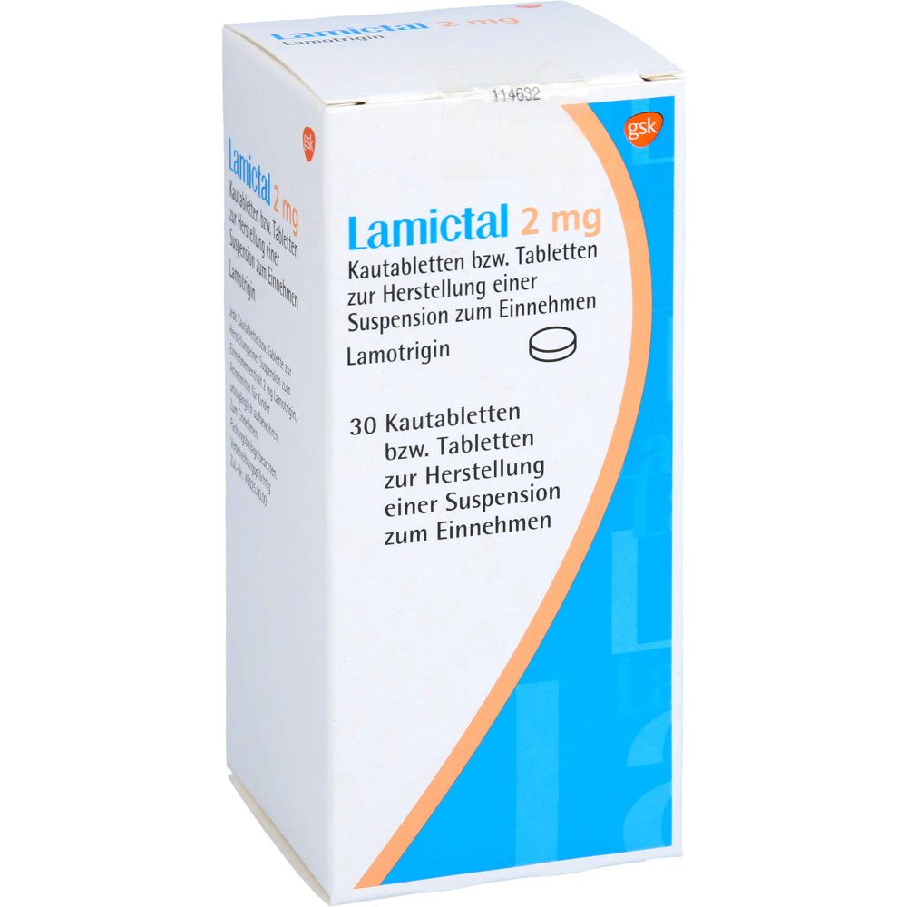 Das Produktfoto zeigt Lamictal 2 Mg Tabl.Z.Herst.E.Susp.Z.Einnehmen (30 stk) PZN 02071783