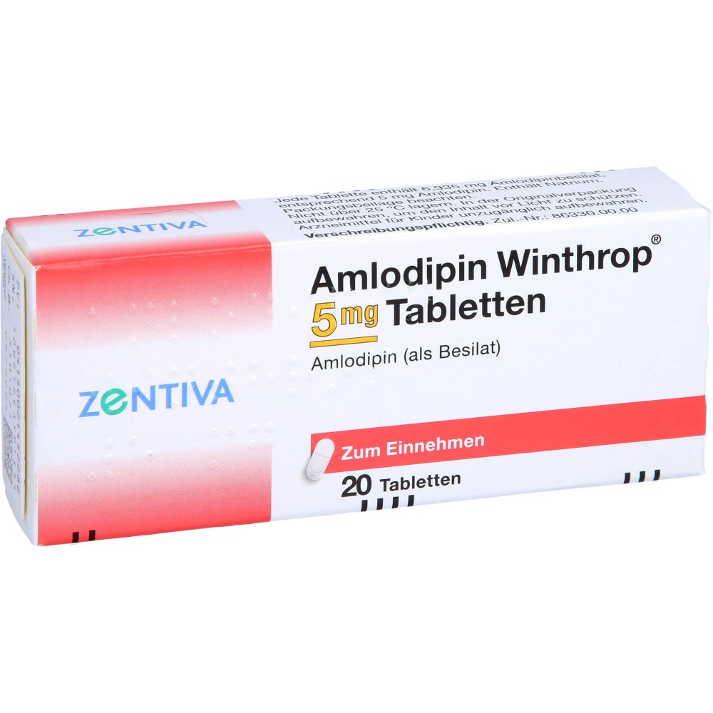 Amlodipin Winthrop 5 Mg Tabletten (20 stk)